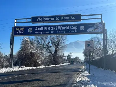 a sign that reads welcome to bangko on a road at Elinor Apartment - Downtown in Bansko