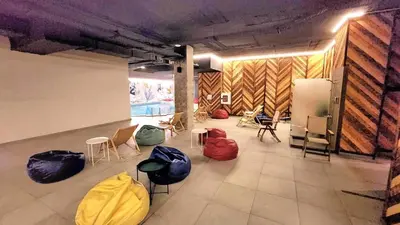 a room with a bunch of bags on the floor at Arboro Flora Residence Studio in Borovets