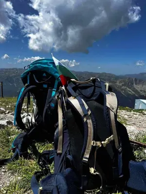 a pile of backpacks sitting on top of a mountain at Arboro Borovets Gardens E43 in Borovets