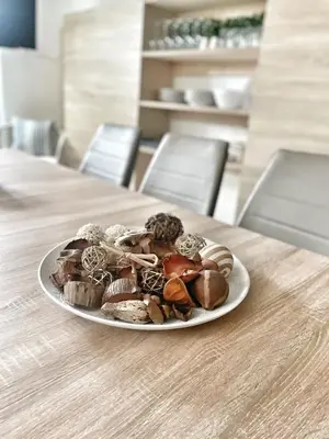 a plate of shells sitting on a table at Luxury guests house “Heaven Hill”, Pravets city in Pravets