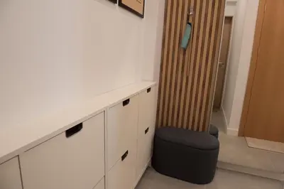 a room with a desk and a chair in it at Top Center Designer Studio Apartment in Sofia