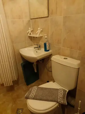 a bathroom with a toilet and a sink at APARTAMENT-DAMO in Pamporovo
