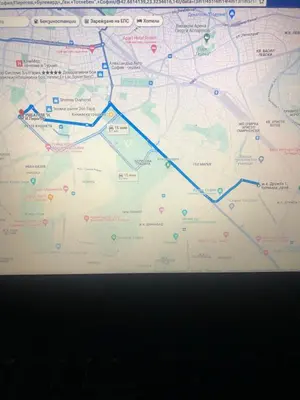 a computer screen with a map on it at Paradise Guest Apartment in Sofia