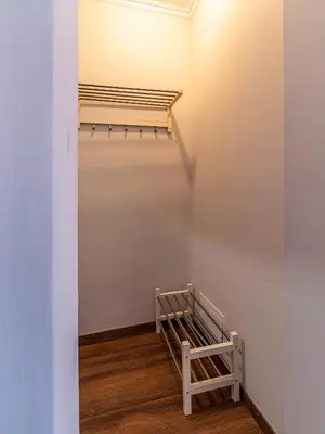 a hallway with a staircase in a room at Vitosha Viewpoint - Chic City Studio in Sofia