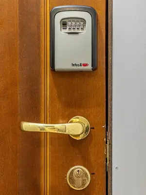 a door with a ticket dispenser on top of it at Vitosha Viewpoint - Chic City Studio in Sofia