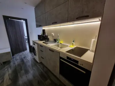 a kitchen with a sink and a dishwasher at Apartment's Ortakchiev in Sofia